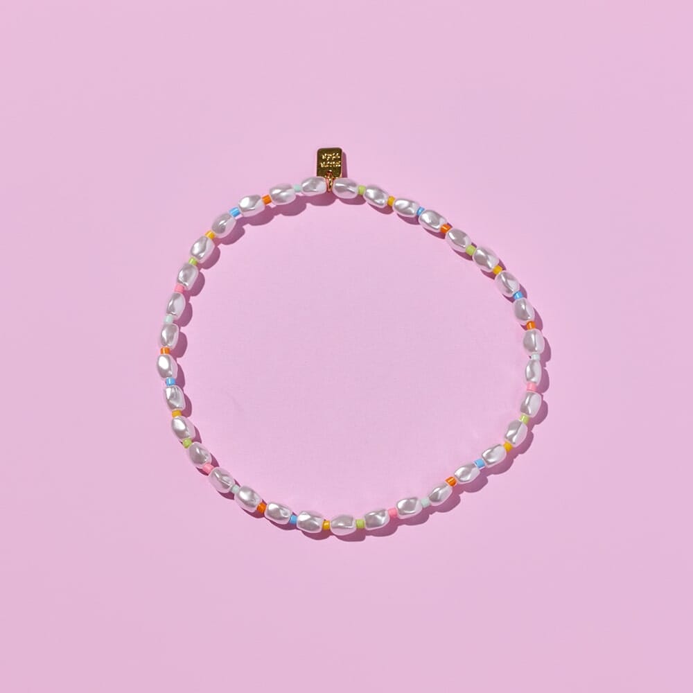 Rainbow Reef Pearl Stretch Anklet