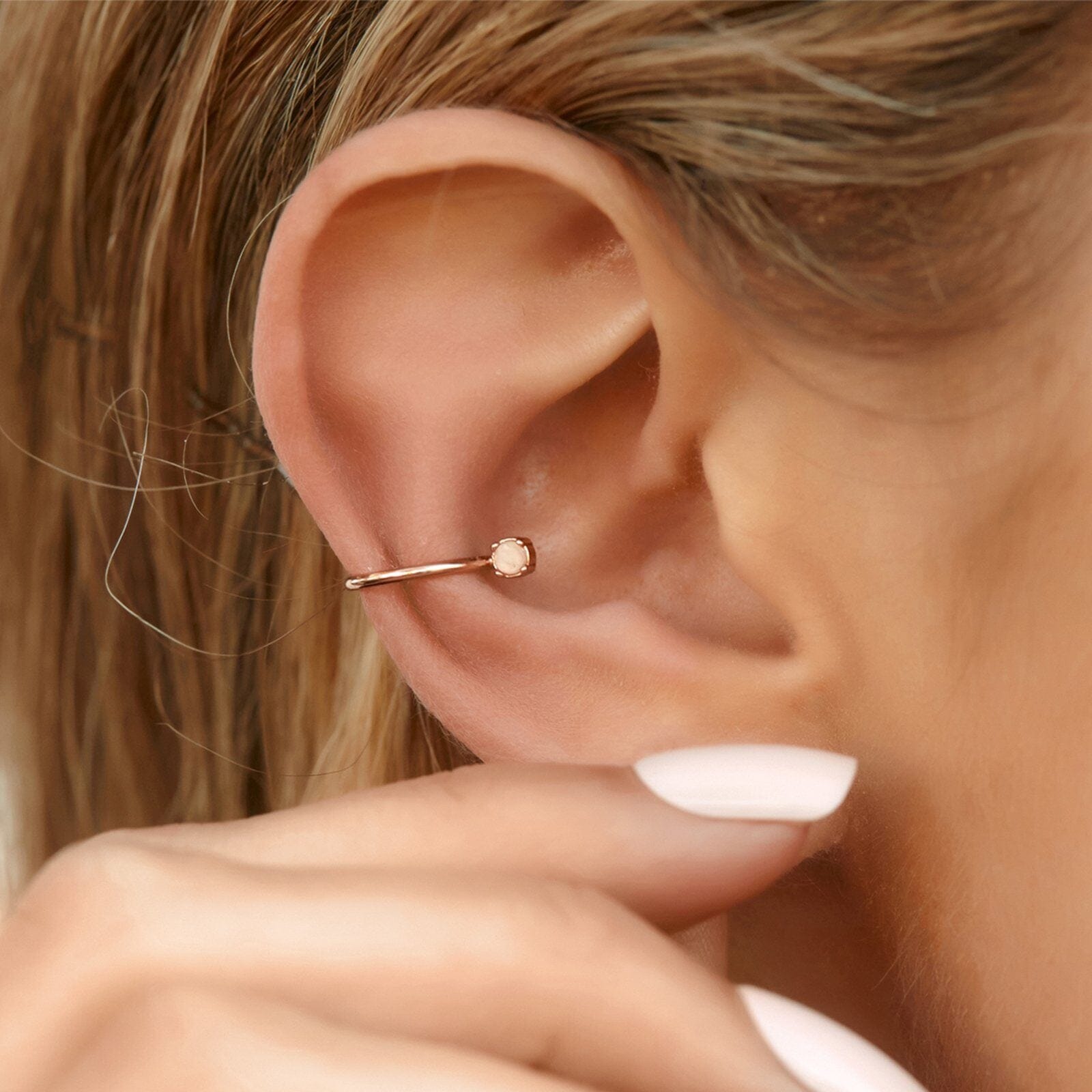 Rose Gold Bitty Gemstone Ear Cuff
