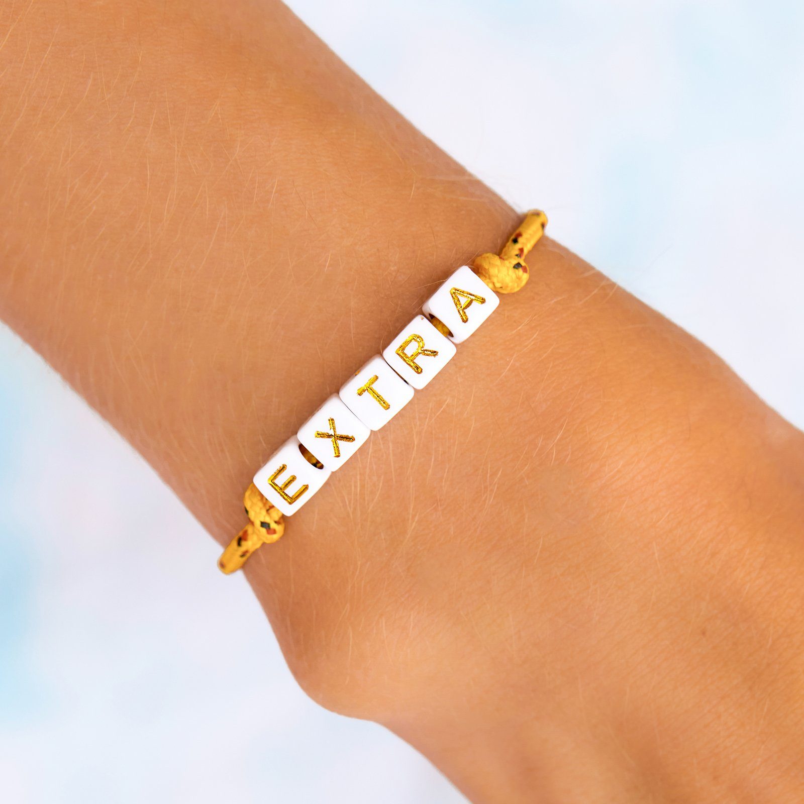 Bungee Cord Alphabet Beaded Bracelet