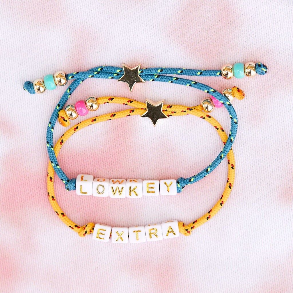 Bungee Cord Alphabet Beaded Bracelet