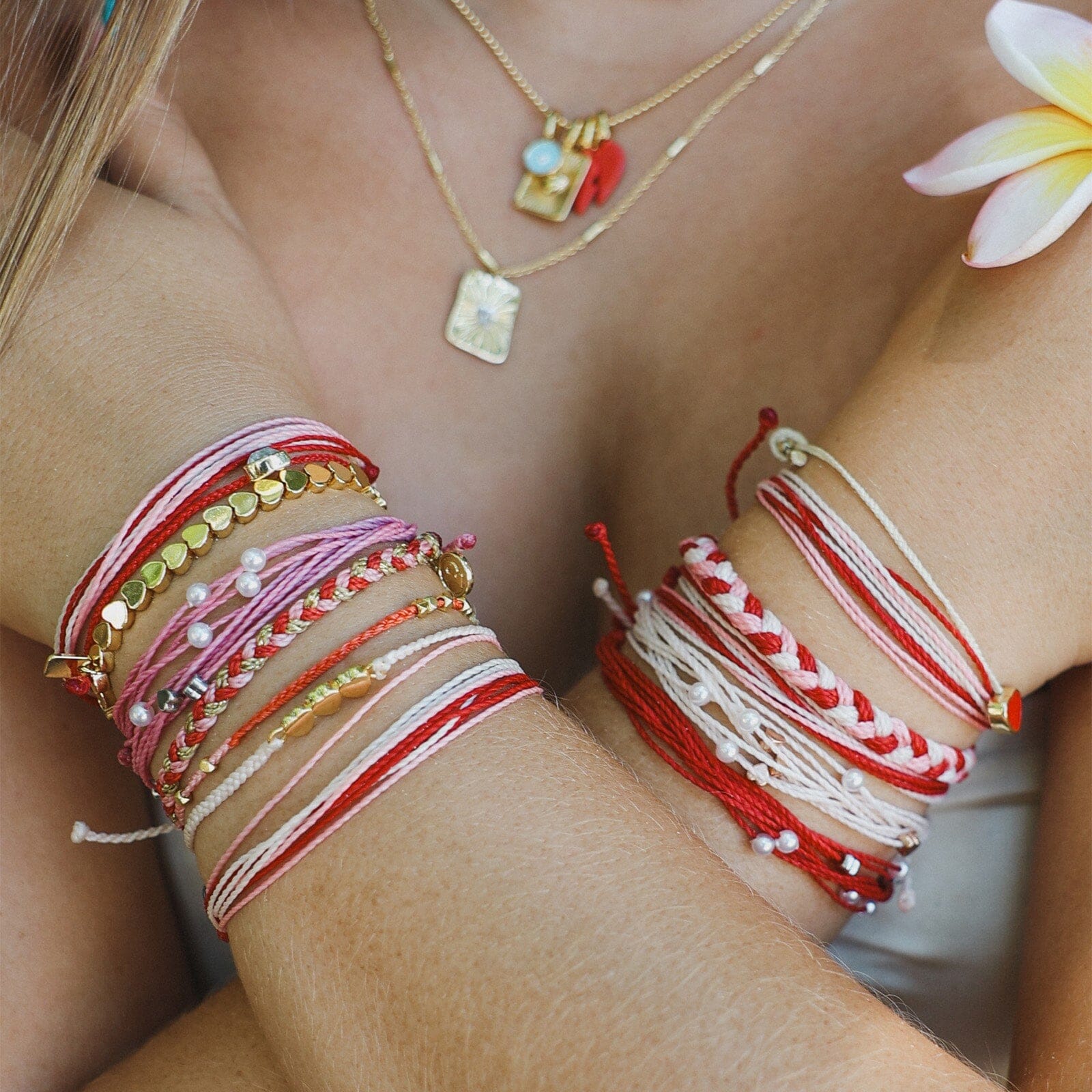 Red Cross XOXO Mixed Mini Braided Bracelet