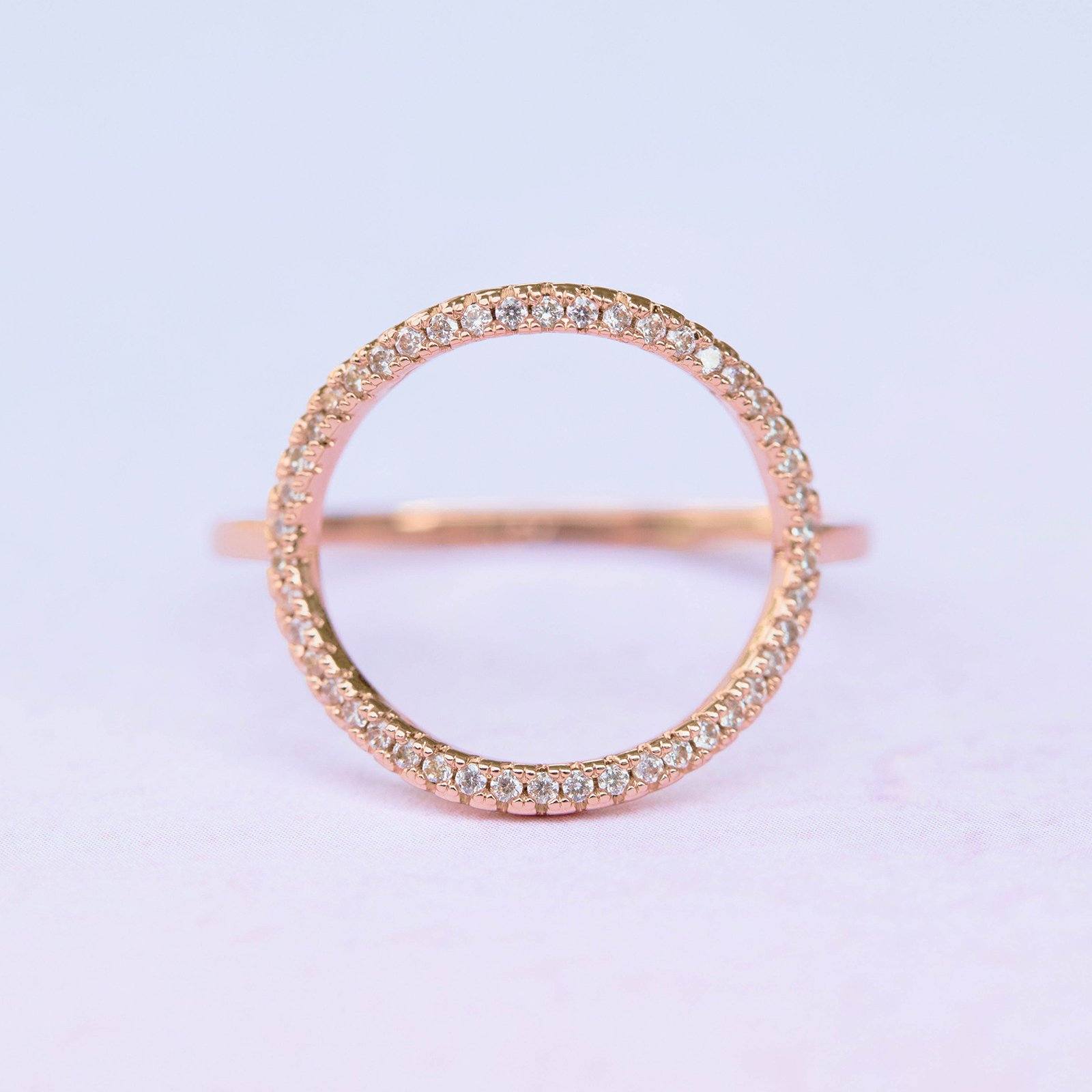 Pave Open Circle Ring