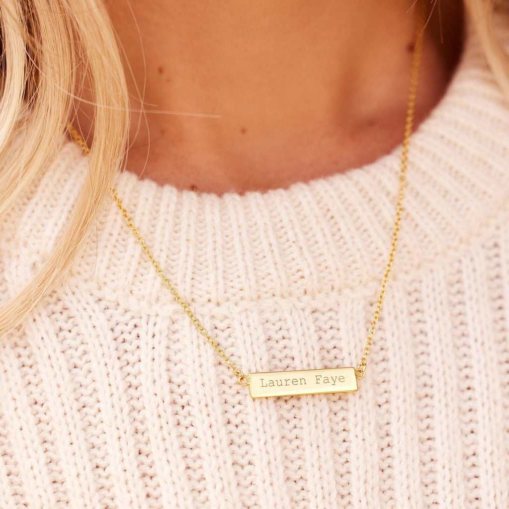 Engravable Bar Necklace