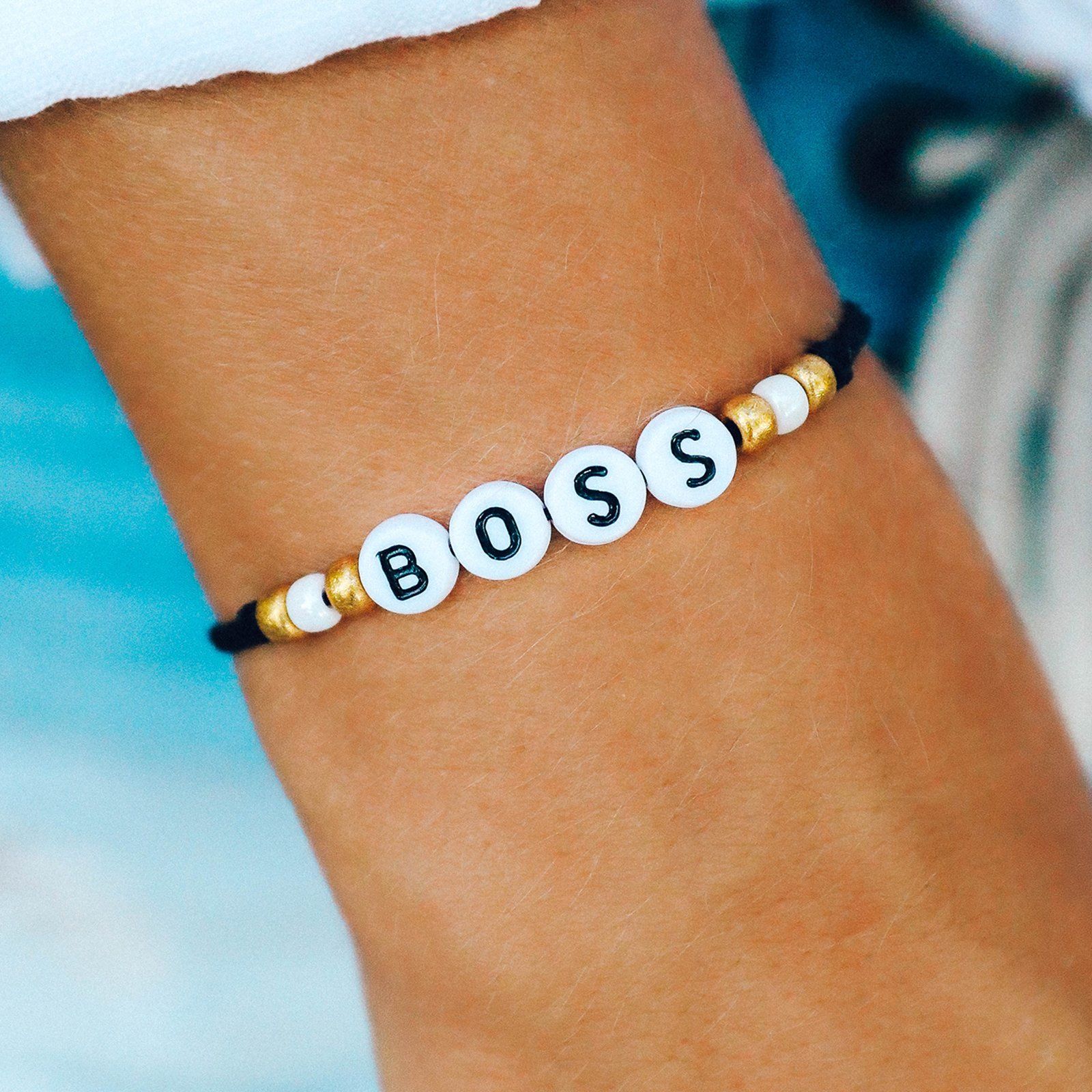 Boss Alphabet Bead Bracelet