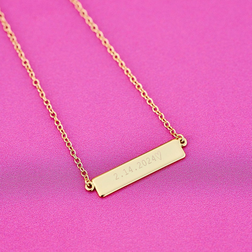 Engravable Bar Necklace