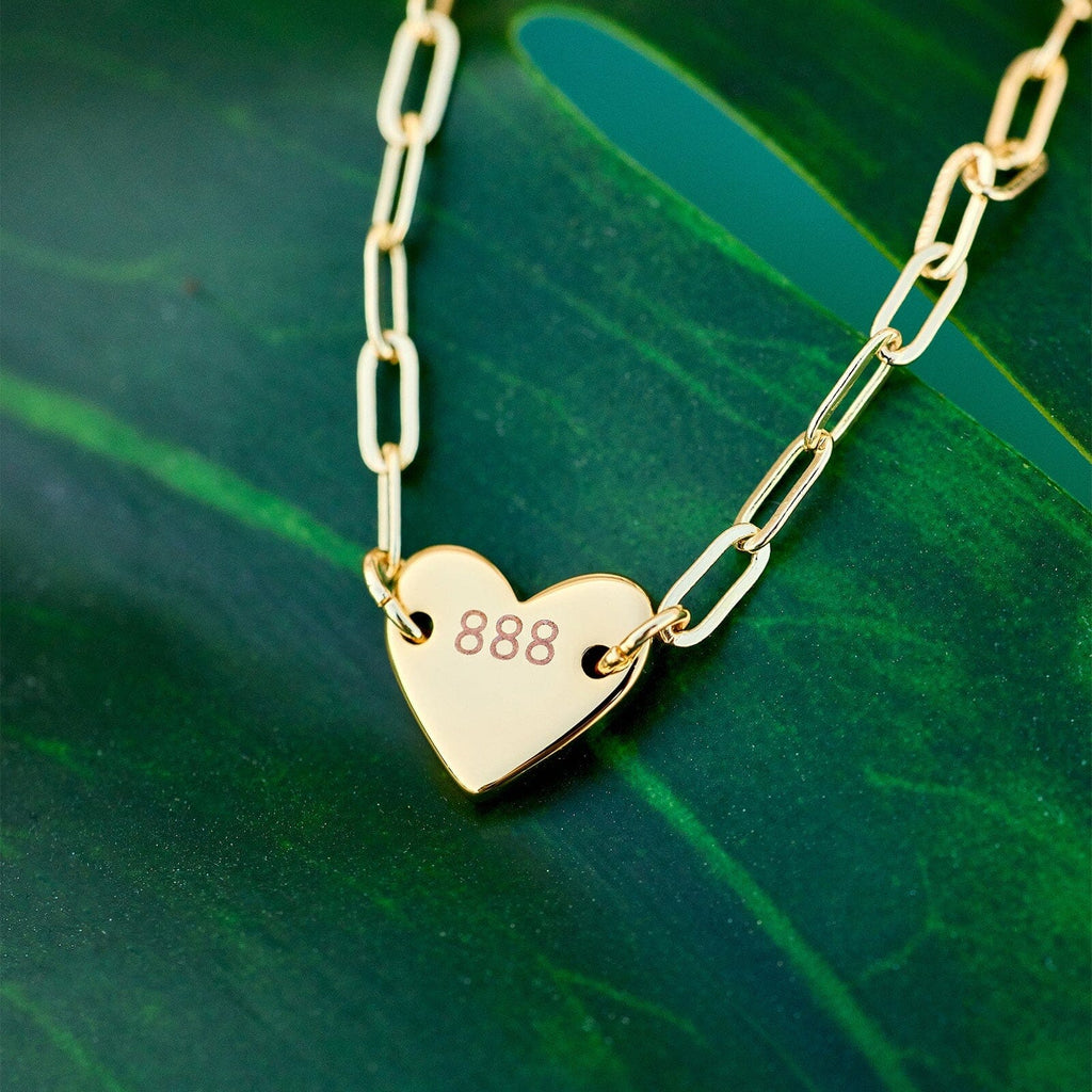 Engravable Heart Paperclip Chain Bracelet
