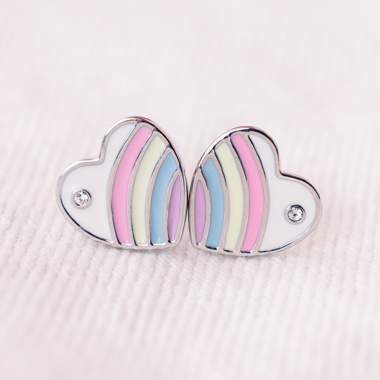 Pastel Vintage Heart Stud Earrings
