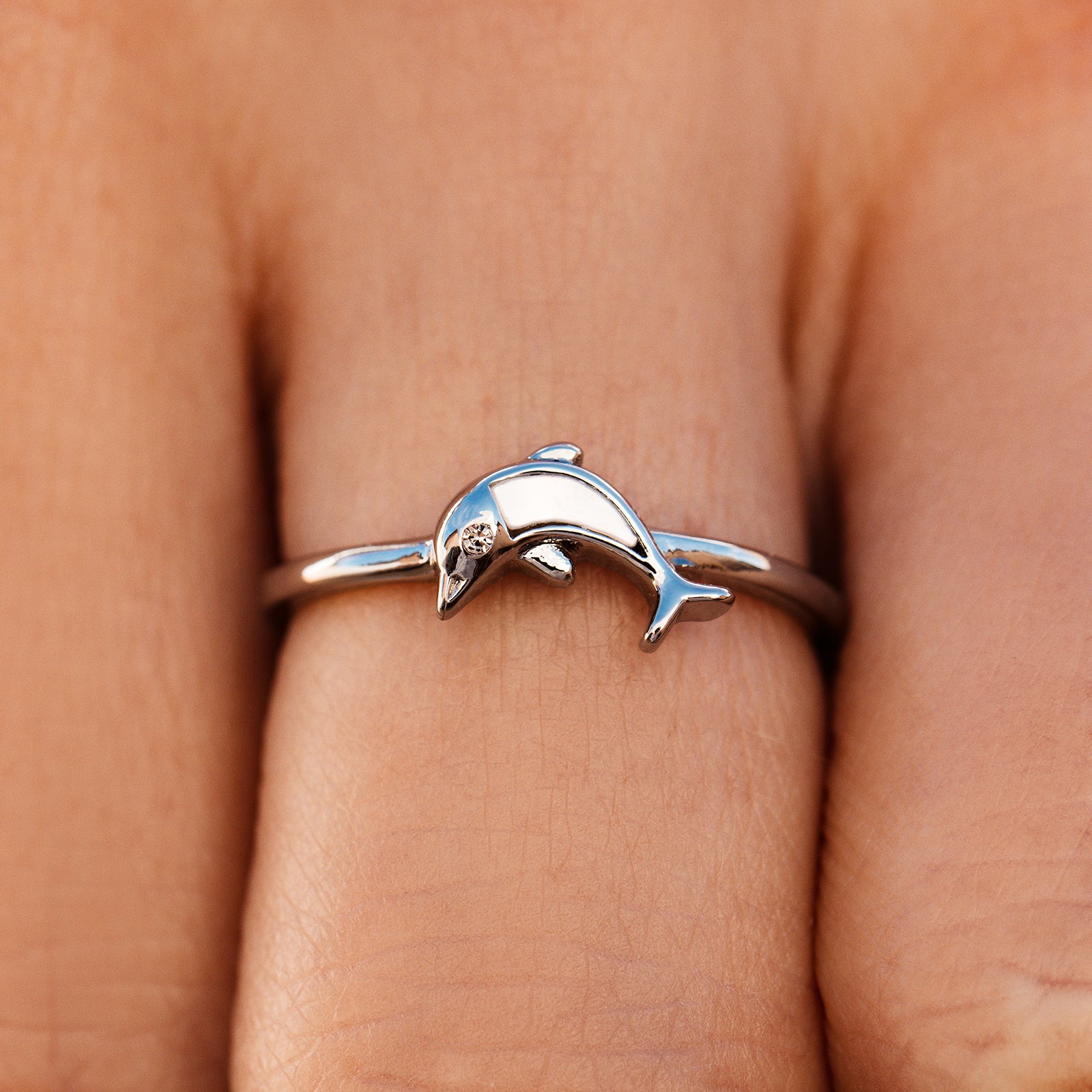 Mother of Pearl Dolphin Ring