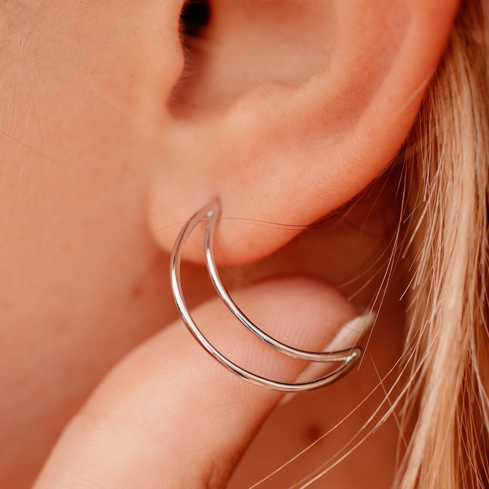 Crescent Hoop Earrings