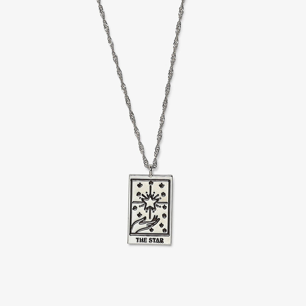 Silver Tarot Card Pendant Necklace