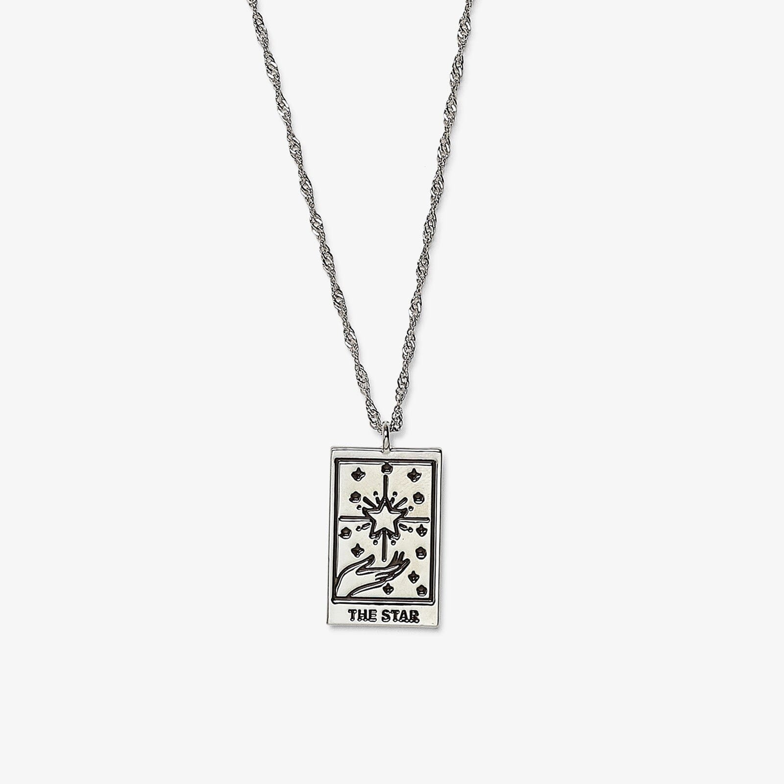 Silver Tarot Card Pendant Necklace