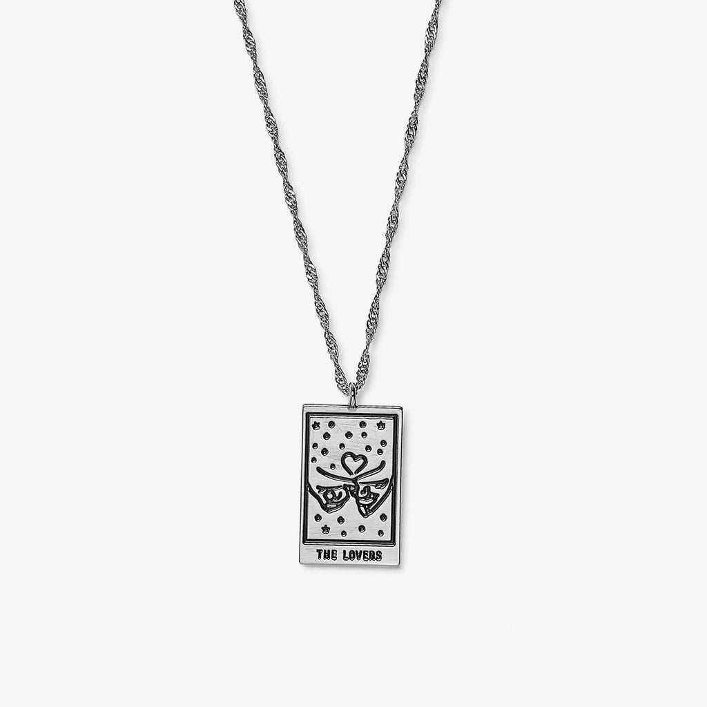 Silver Tarot Card Pendant Necklace