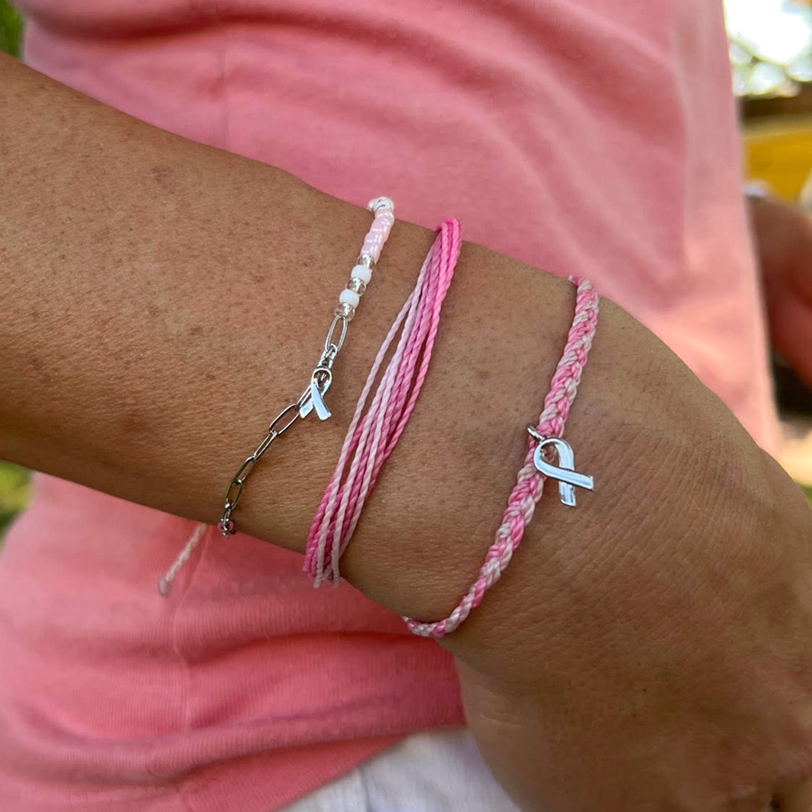Boarding 4 Breast Cancer Half N Half Bracelet
