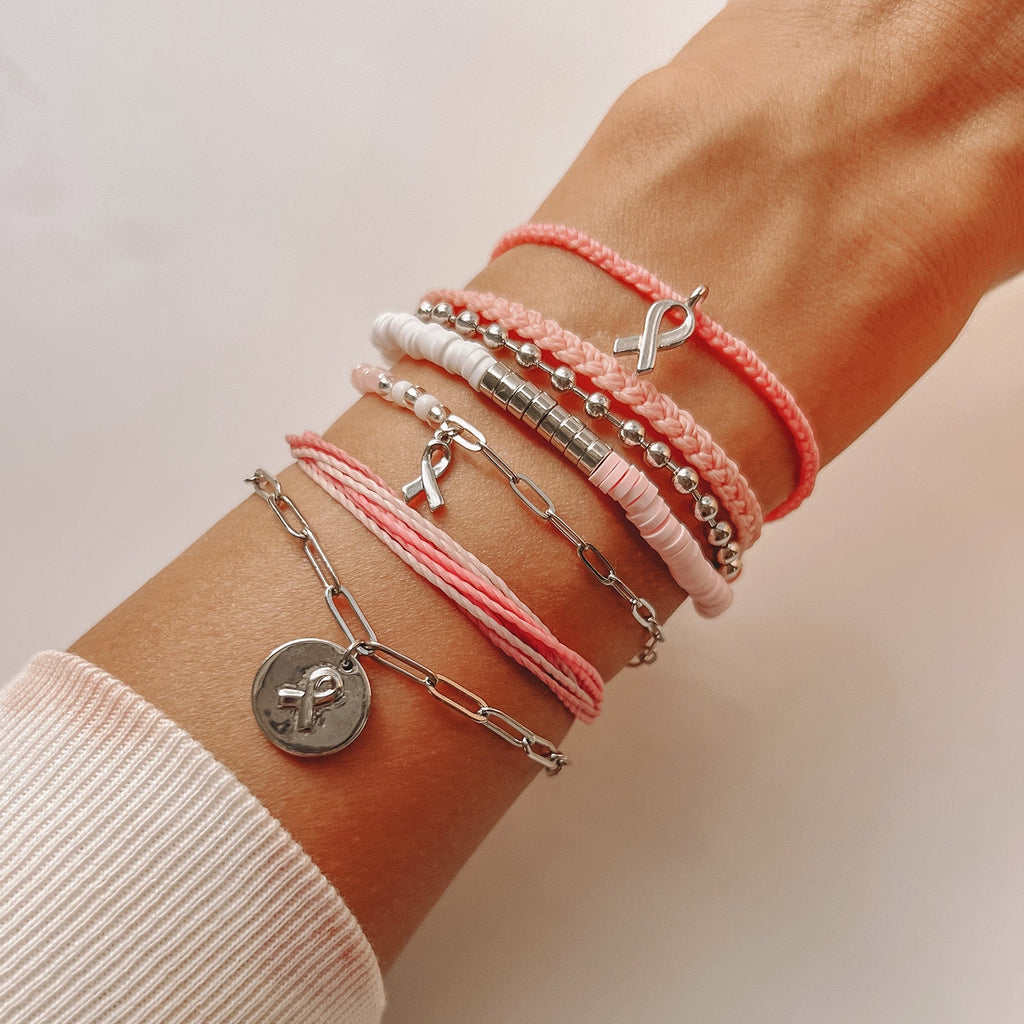 Boarding 4 Breast Cancer Half N Half Bracelet