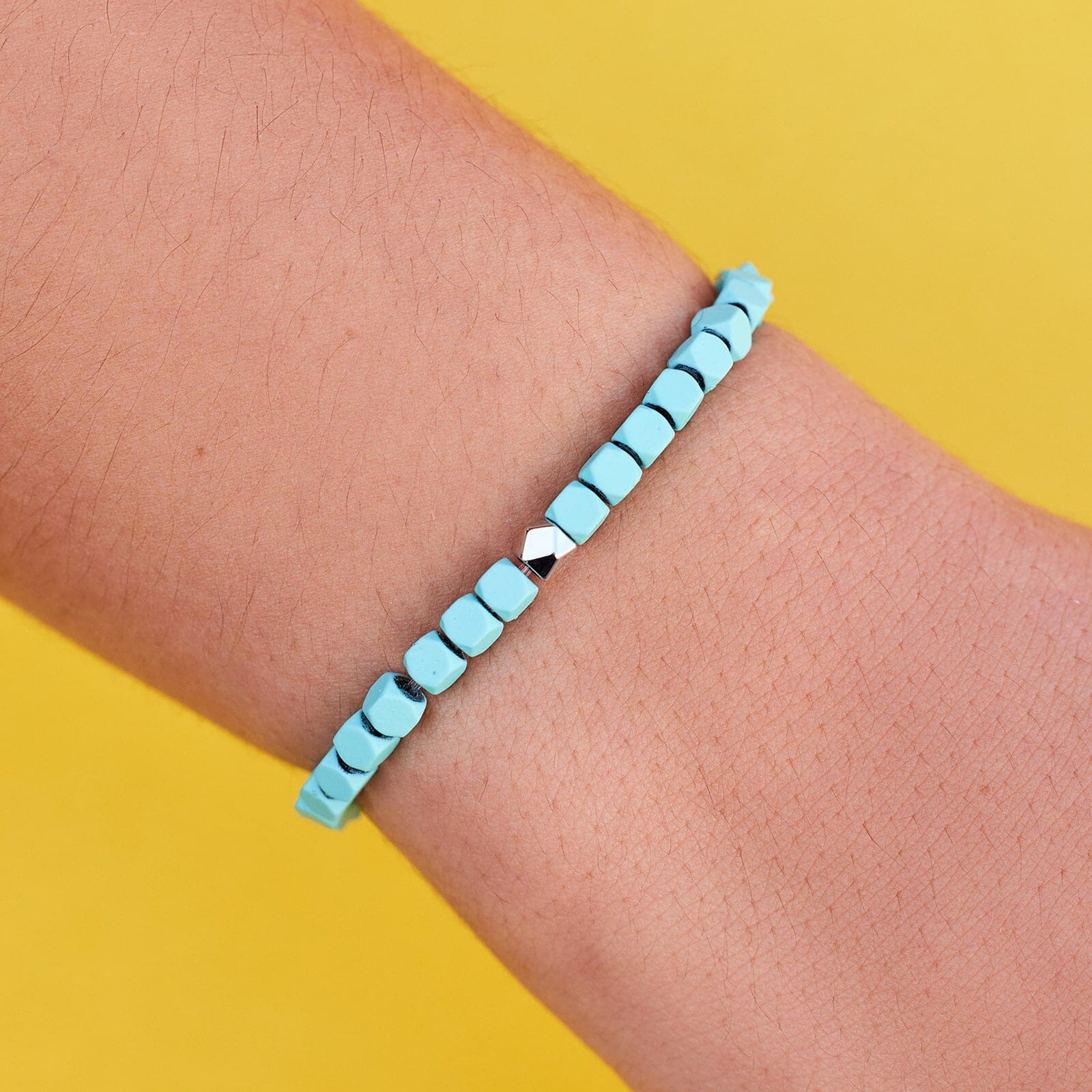 Coated Hematite Stretch Bracelet