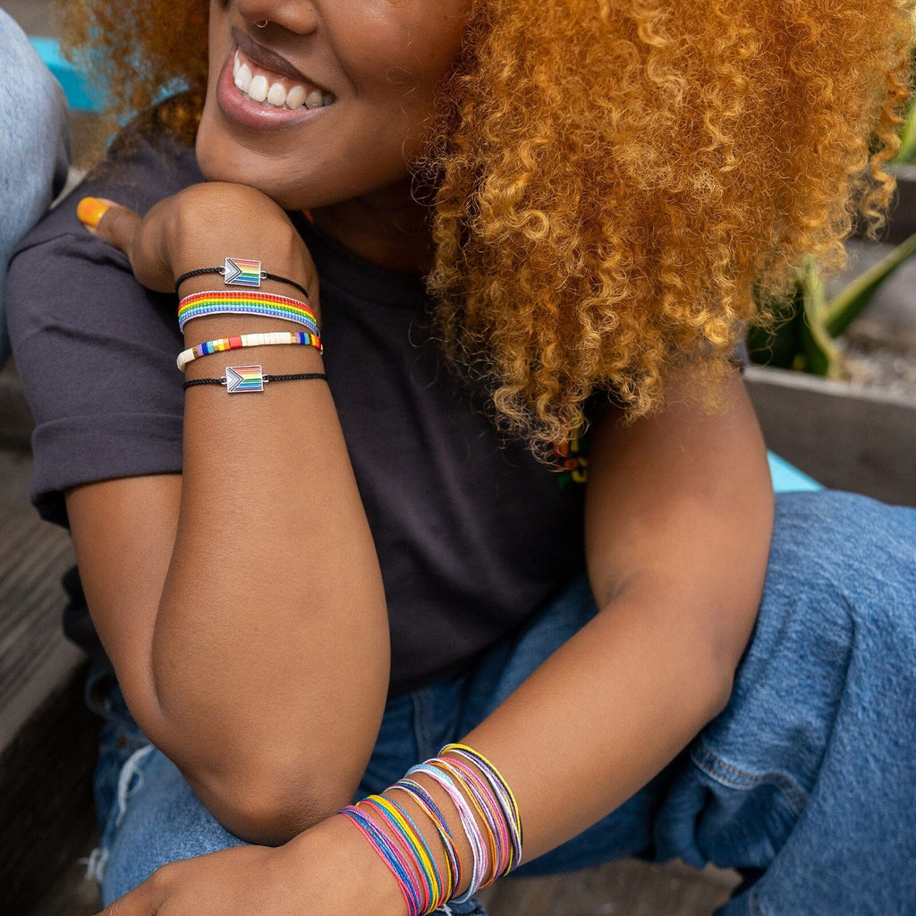 Rainbow Tile Bead Stretch Bracelet