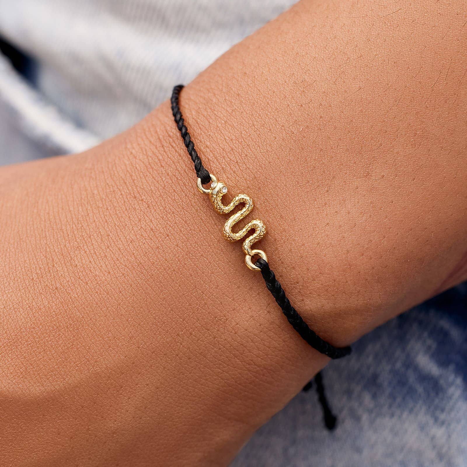 Snake Gold Charm Bracelet