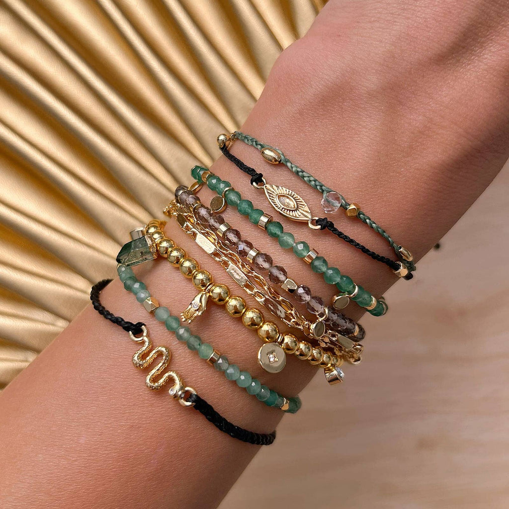 Snake Gold Charm Bracelet