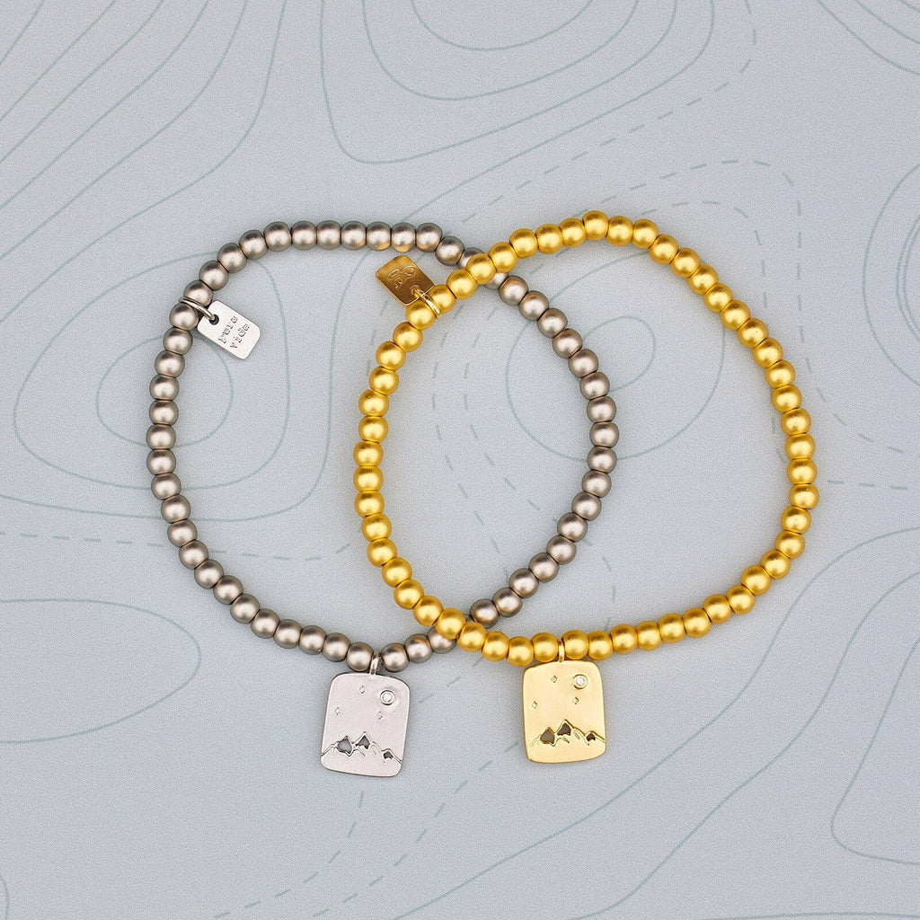 Outdoorsy Gals Metal Bead Stretch Bracelet