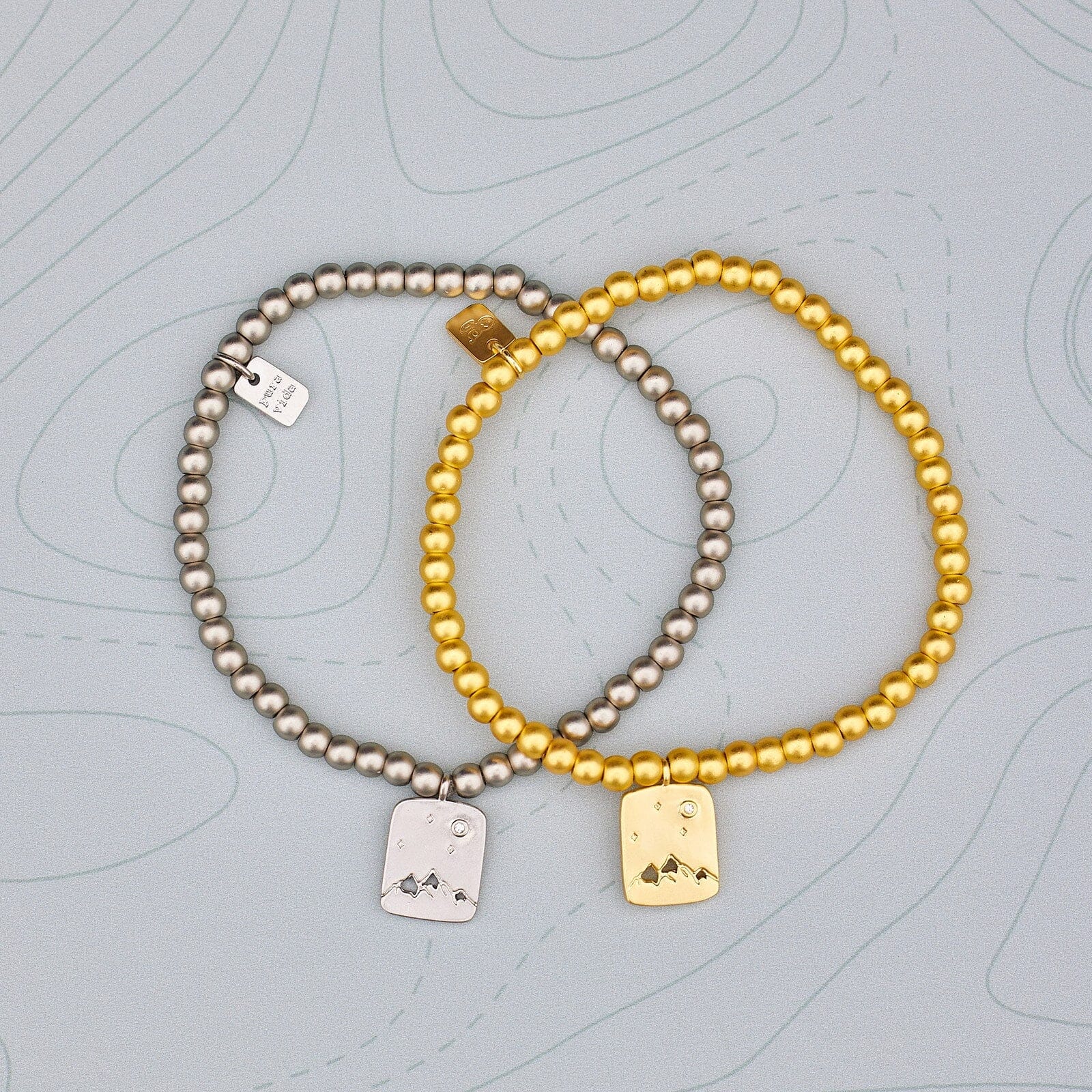 Outdoorsy Gals Metal Bead Stretch Bracelet