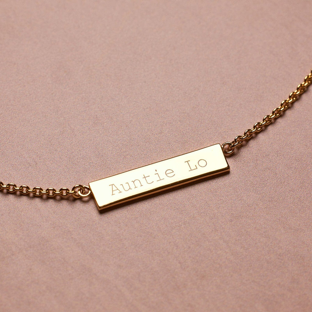 Demi-Fine Engravable Bar Necklace