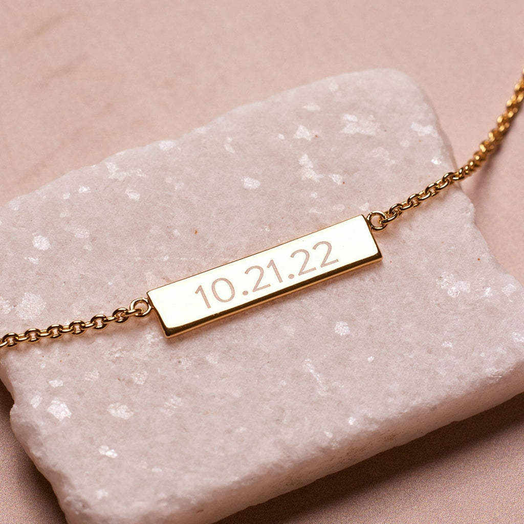Demi-Fine Engravable Bar Necklace