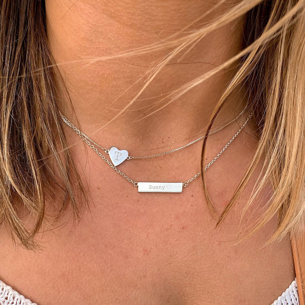 Demi-Fine Engravable Bar Necklace