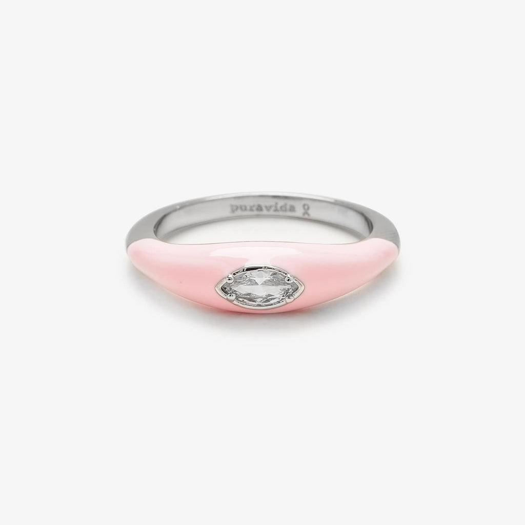 Boarding for Breast Cancer Marquise Enamel Ring