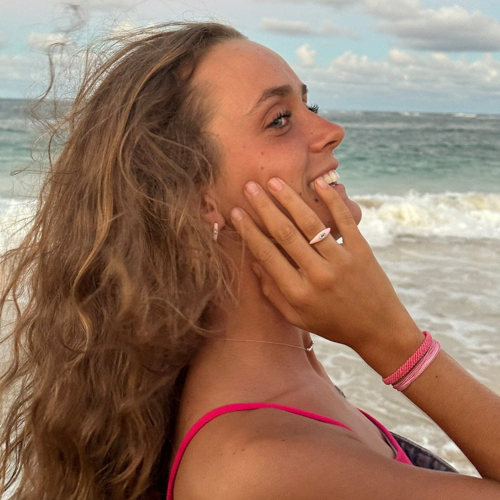 Boarding for Breast Cancer Marquise Enamel Ring