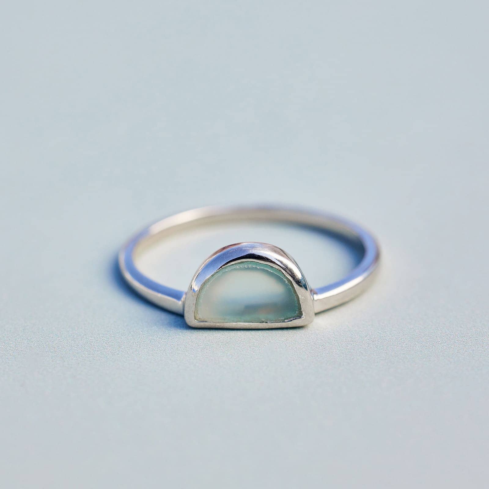 Half Moon Gemstone Ring