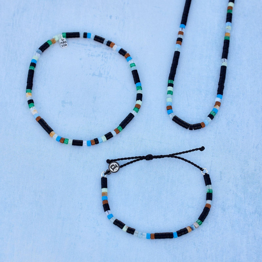 Men's Mixed Seed Bead Cord Bracelet