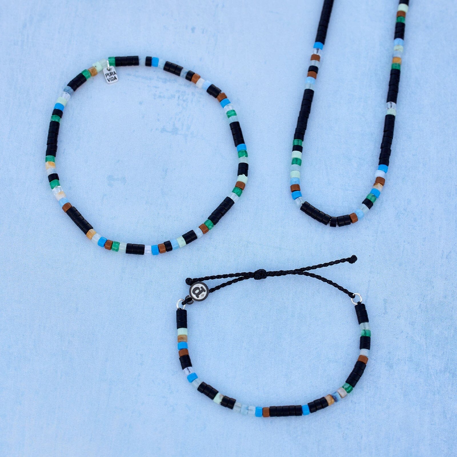 Men's Mixed Seed Bead Cord Bracelet