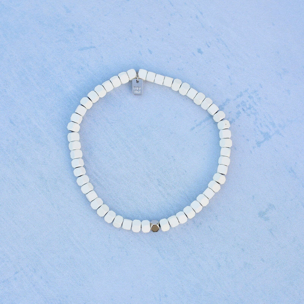 Men's Coated Hematite Stretch Bracelet