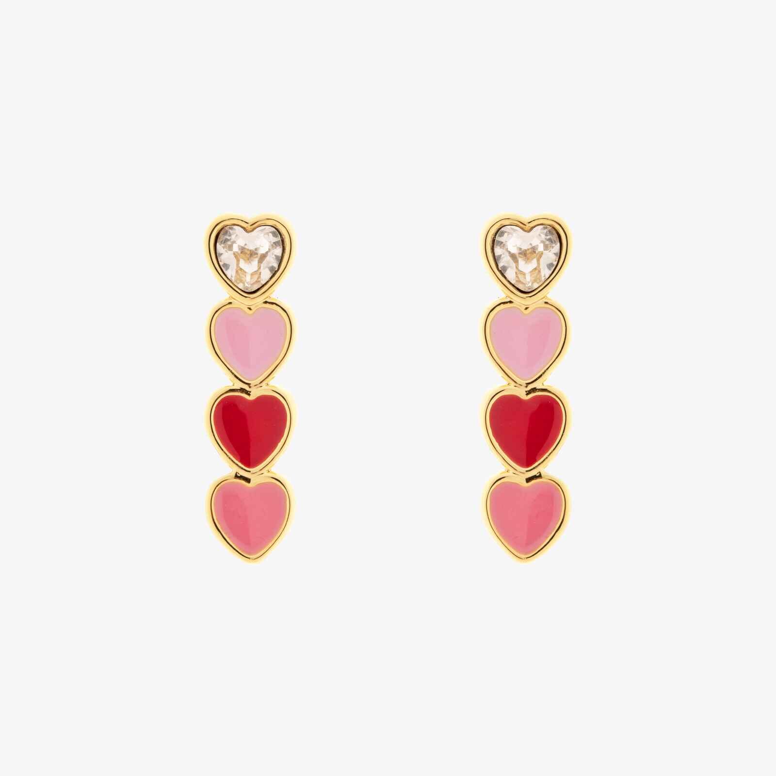 Smitten Enamel Heart Drop Earrings