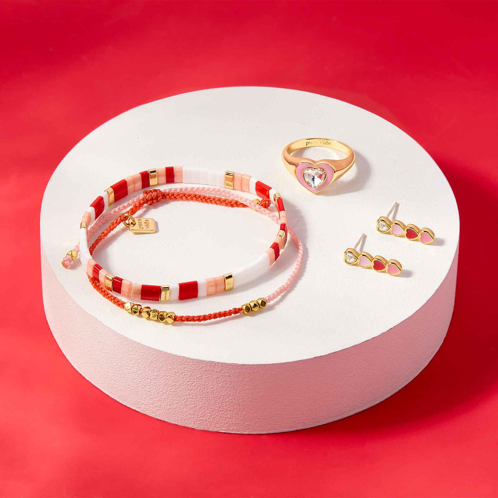 Smitten Enamel Heart Drop Earrings