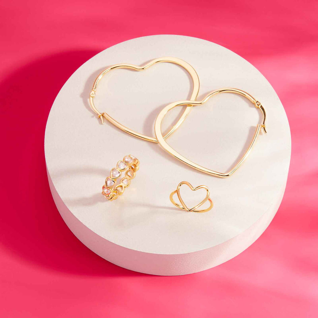 Stone Heart Ring Band