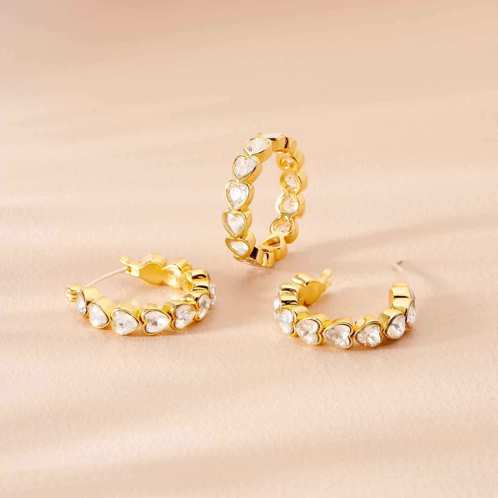 Stone Heart Ring Band