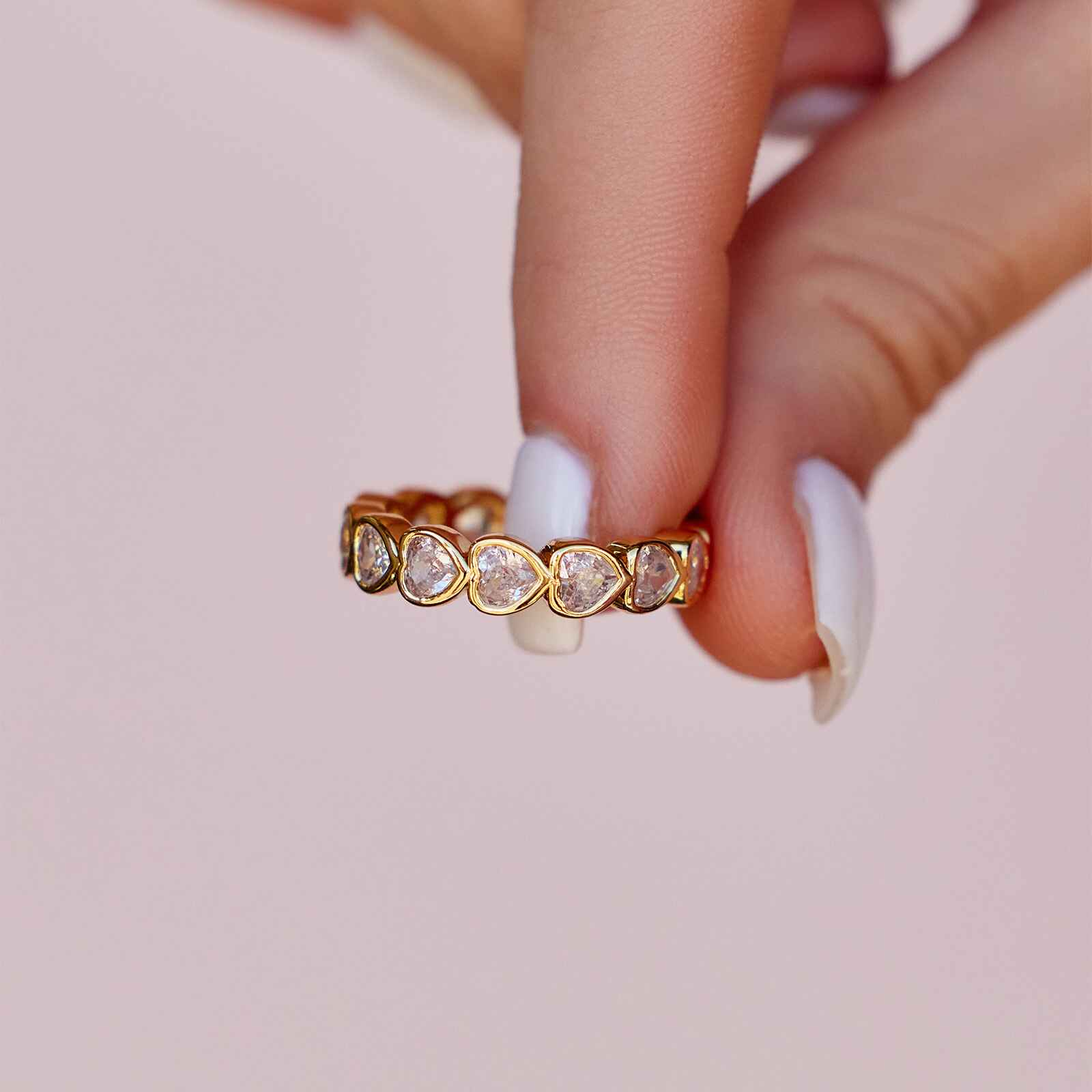 Stone Heart Ring Band