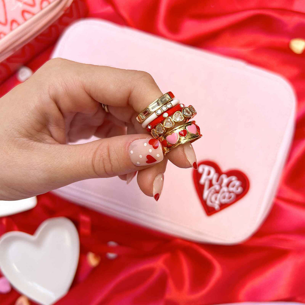 Stone Heart Ring Band