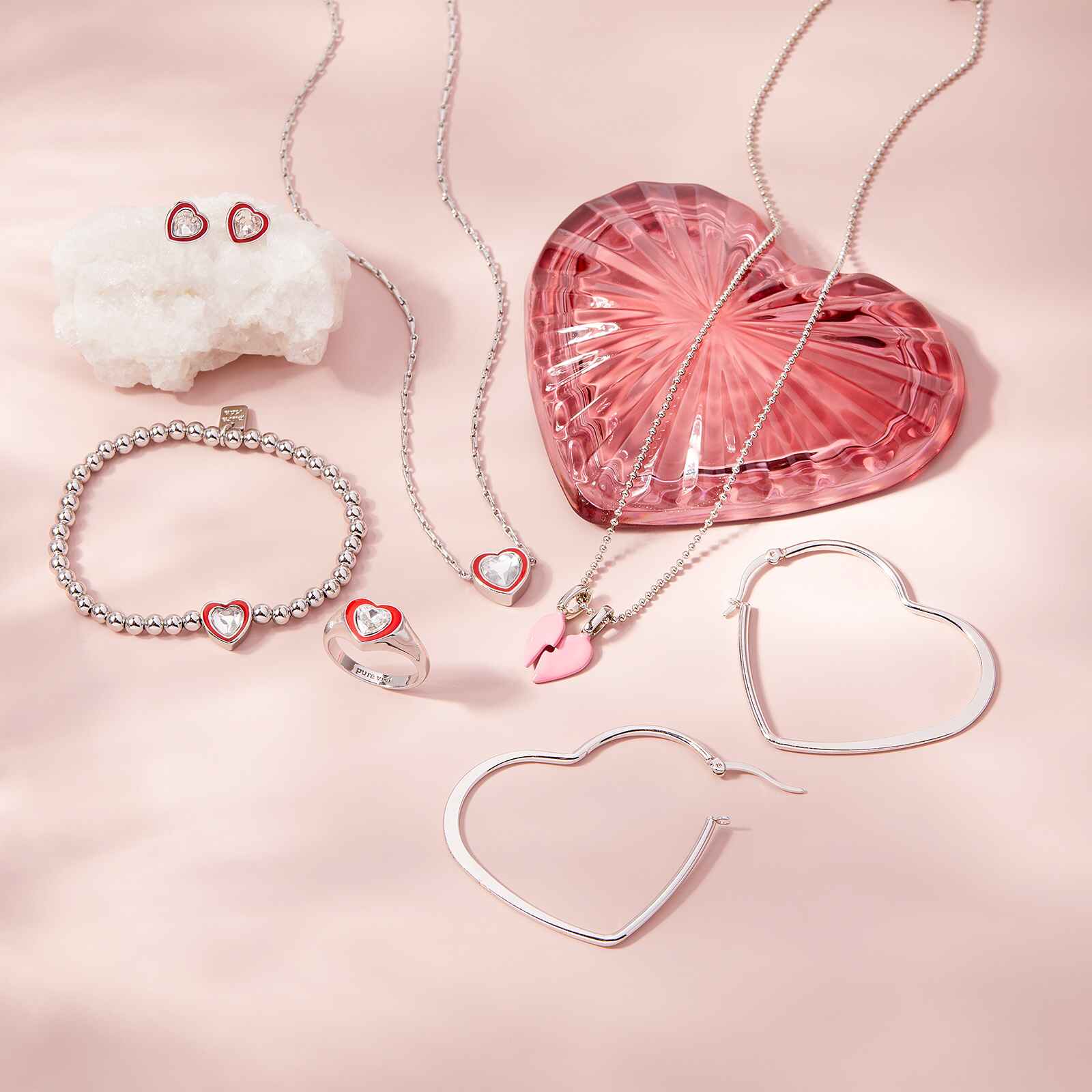 Stone & Enamel Heart Ring