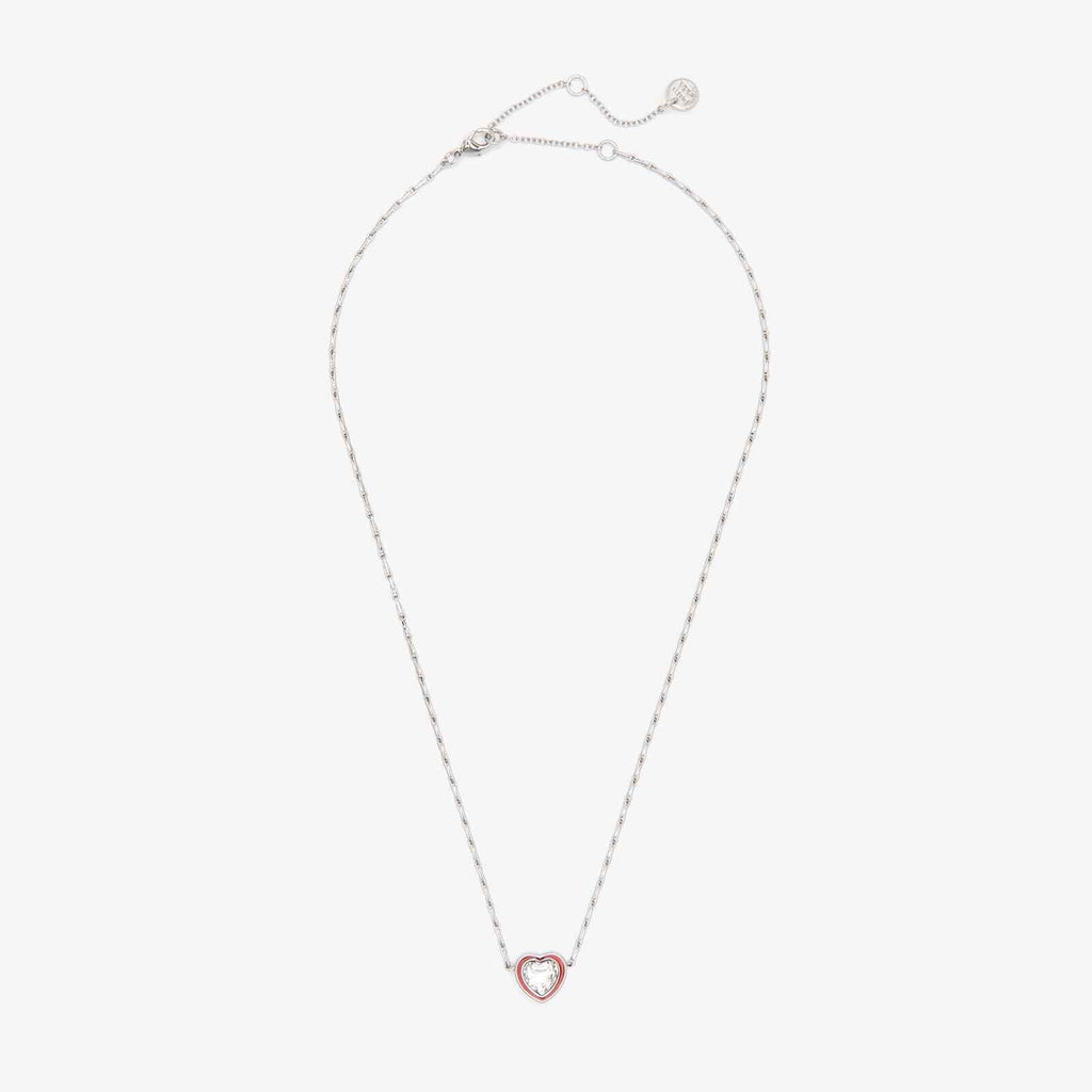 Stone & Enamel Heart Pendant Necklace