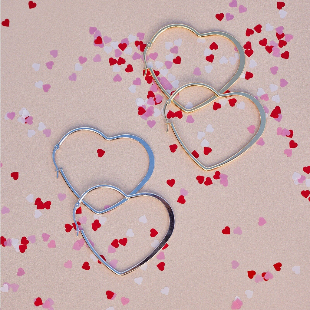 Oversized Heart Hoop Earrings