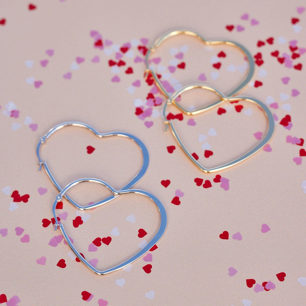 Oversized Heart Hoop Earrings