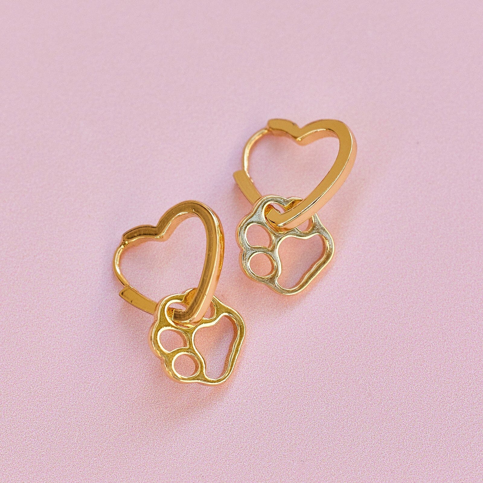 Paw Heart Hoop Earrings