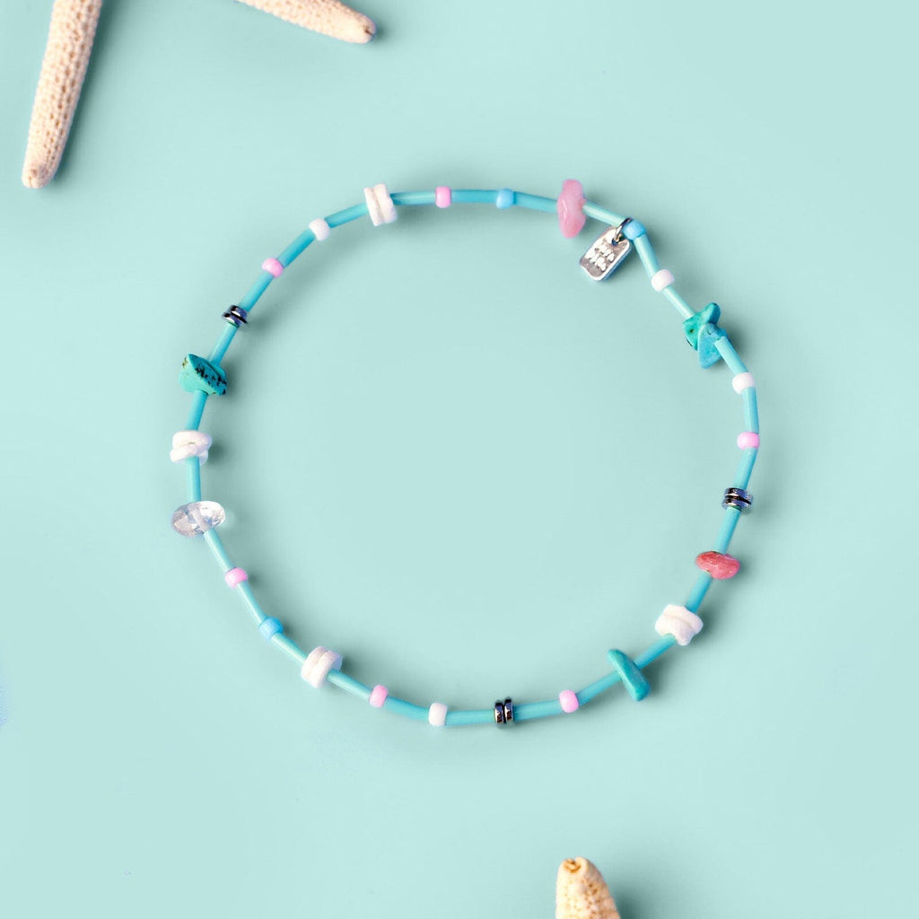 Mixed Gemstone Chip Anklet