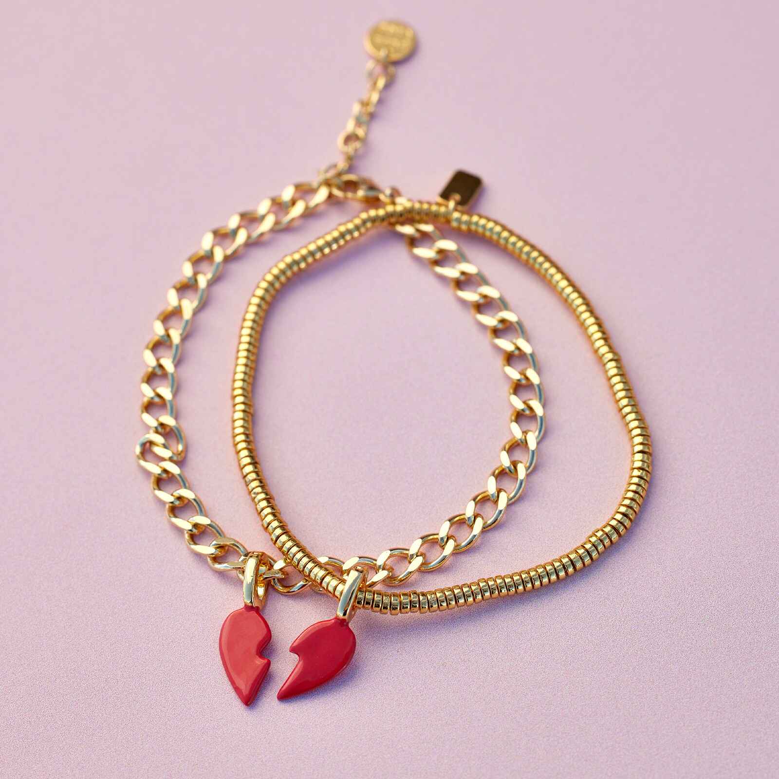 Harper Enamel BFF Heart Charm Set