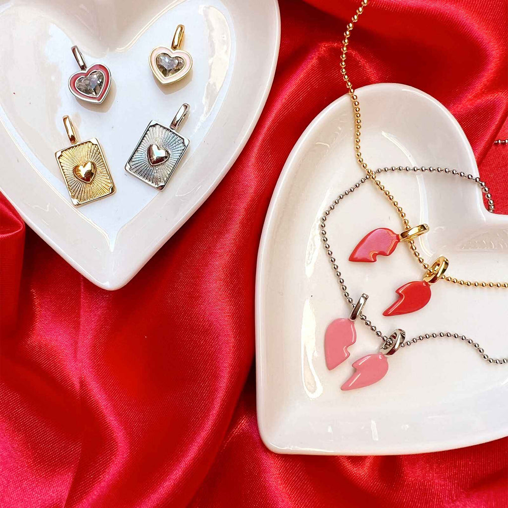 Harper Enamel BFF Heart Charm Set