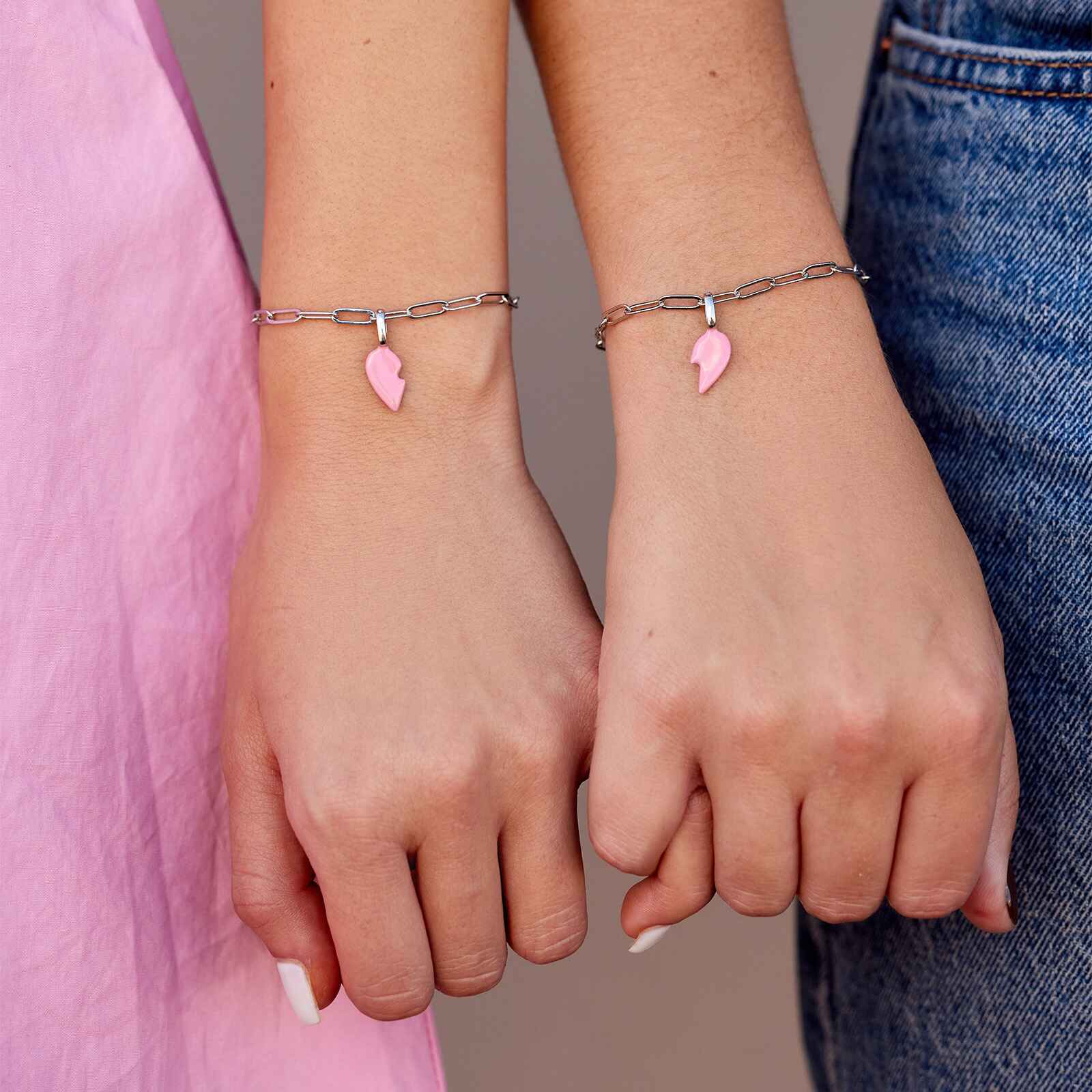 Harper Enamel BFF Heart Charm Set