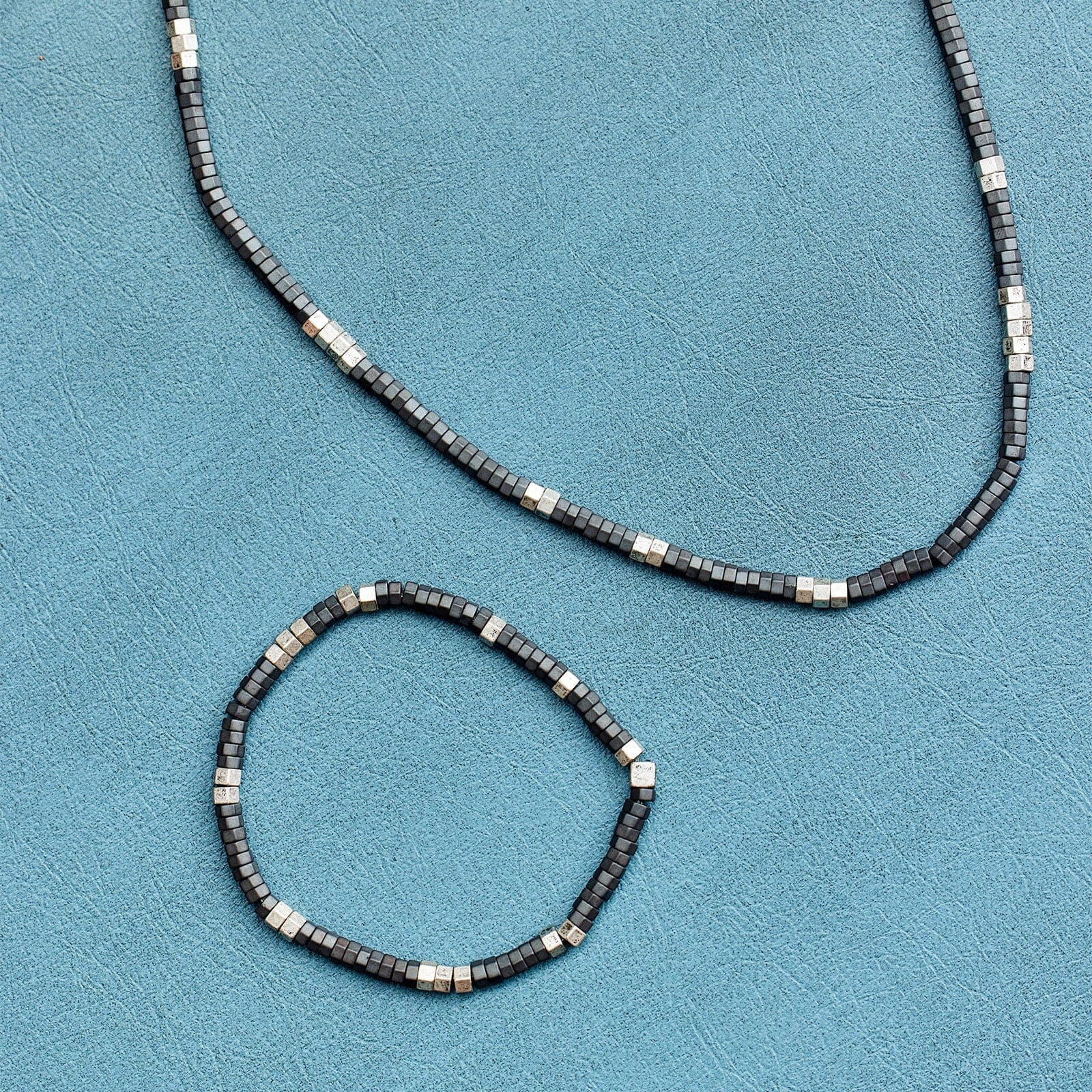Men's Faceted Pyrite Bead Necklace