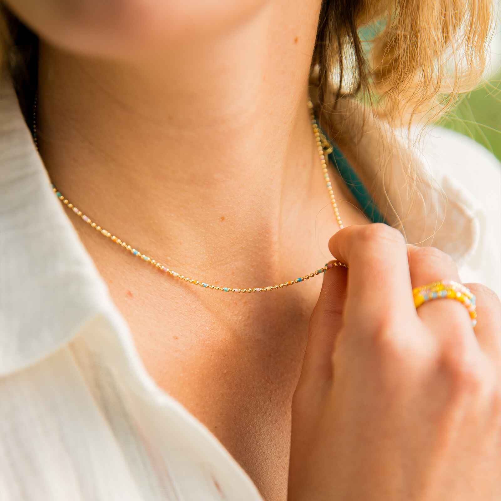 Dainty Enamel Chain Choker